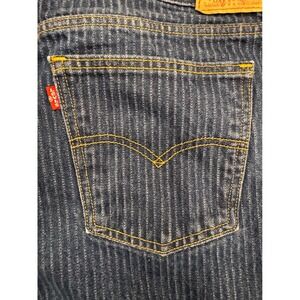 Levi's 550 Jeans Mens W33 L30 Dark Wash Striped Denim Straight Fit